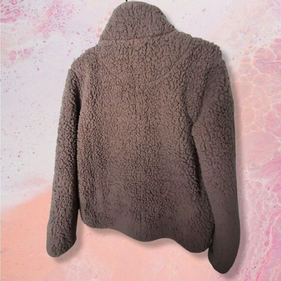 Altar'd State Sherpa Fleece Pullover in Brown sz S - Picture 4 of 7
